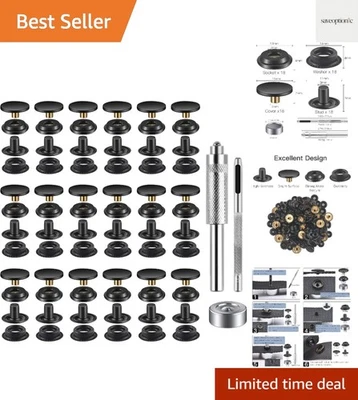 Kit de fijación a presión de 148 piezas: broches de presión duraderos de cobre de 15 mm para cuero y tela Foto 1 de 4