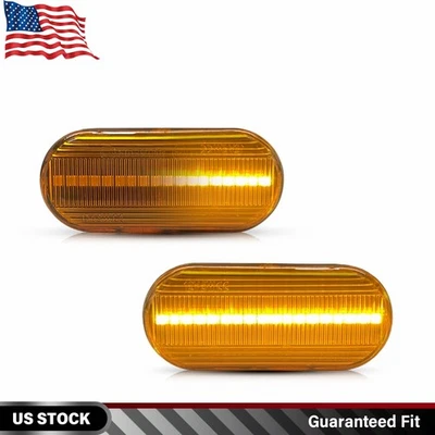 2PCS Front Fender Side Marker Blinker Light For 1999-2004 VW MK4 Golf/Jetta/Bora - Image 1 of 4