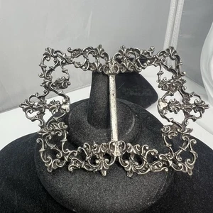 Antique Victorian Art Nouveau Style Filigree Scrolled Large Belt Sash Buckle - Picture 1 of 4