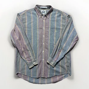 Vintage 90s Dockers by Levi’s Herren L Colorblock Button Shirt Grau Pastell Baumwolle - Bild 1 von 10