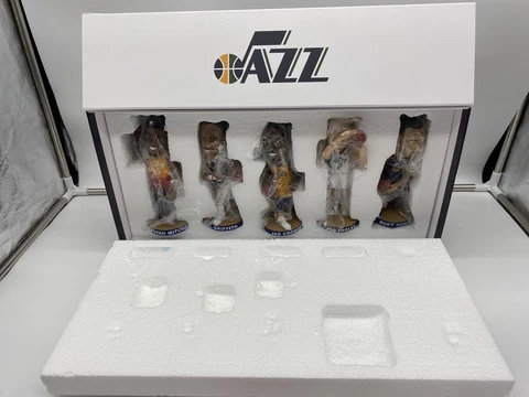 Utah Jazz 5 Bobblehead set Donovan Mitchell Ingles Rudy Gobert Crowder Griffith Cover