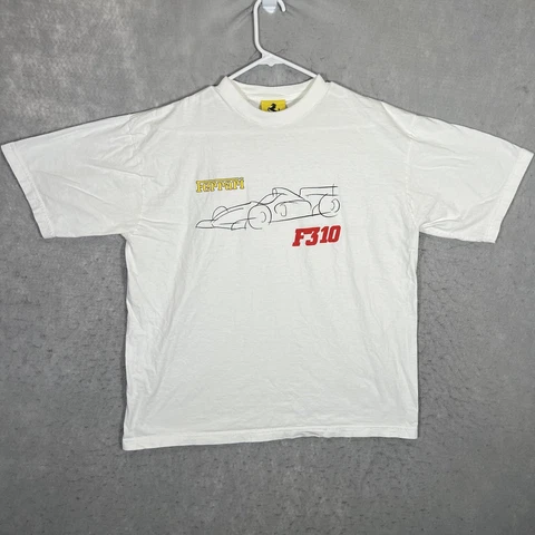 Vintage Ferrari F310 Formula 1 Racing Car T Shirt Adult XL White Mens Cover
