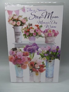 CARTOLINA FESTA DELLA MAMMA STEPMUM TO STEP-MUM ON MOTHERING SUNDAY CARD QUALITÀ - Foto 1 di 2