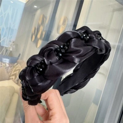 1X Diadema Mujer Organza Trenzada Cristal Gótico Brillo Ancho Accesorios para Cabello Foto 1 de 4