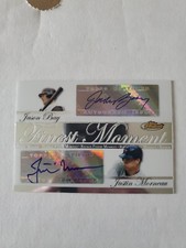 Topp's finest moment Justin Morneau Jason Bay autograph card