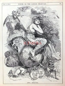 'APRIL ANXIETIES', Antique 1884 Linley Sambourne PUNCH Cartoon Print : 658-46 - Imagen 1 de 1