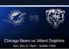 2 Tickets Chicago Bears vs Miami Dolphins - 11/6/22 - Sec 432 - Aisle Seats!