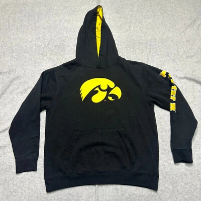Colosseum Iowa Hawkeyes Hoodie Sweatshirt Youth Large 16-18 Black Fleece - Image 1 of 4