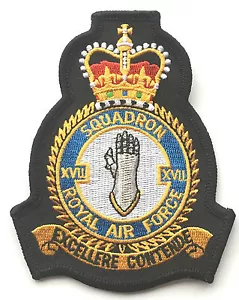 RAF No. 17 Squadron Royal Air Force Military Embroidered Patch Official Crest - Picture 1 of 2