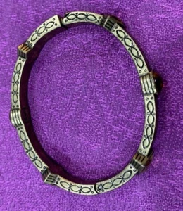 Napier vintage bronze colored gemstone bangle bracelet - Picture 1 of 4