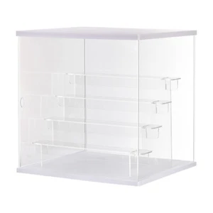 Clear Acrylic Display Case with LED Light 4 Tier Dustproof Assemble Cube Stand - Picture 1 of 7
