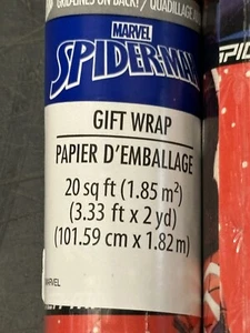 Spider-man Marvel Christmas Wrapping Paper 20 Sq Feet NEW - Picture 1 of 2