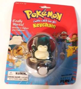 NEW 751-OKB NINTENDO POKEMON KEYCHAIN POKEBALL 1999 CATCH N RELEASE SNORLAX #143 - Picture 1 of 8