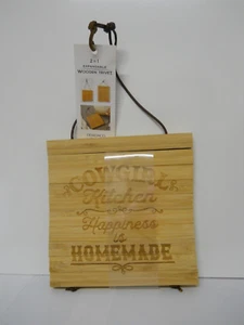 Demdaco Expandable Trivet/Decor Cowgirl Kitchen Happiness Is Homemade Wood - Picture 1 of 5