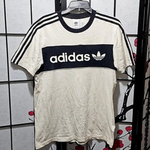 Adidas Cream Black Tee Shirt Size Medium - Picture 1 of 6