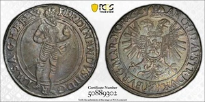 CZECHOSLOVAKIA - BOHEMIA , 1 TALER  THALER 1625 PRAGUE MINT - PCGS AU 50 , RAREX - Picture 1 of 3