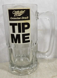 Vintage Miller Genuine Draft Beer MGD Large Heavy Duty "Tip Me" Glass Mug - Picture 1 of 4