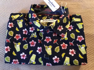 Tommy Bahama kurzärmliges Herrenhemd Barkeeper Bloom Ocean tief Größe XS/TP - Bild 1 von 6