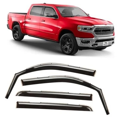  Protectores de lluvia extra duraderos en canal para camionetas Dodge RAM 1500 2019-2026 doble  Foto 1 de 4