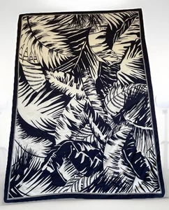 Ladies Large Floral Headscarf Pashmina Evening Wrap 155cm X 112cm NavyBlue White - Picture 1 of 2