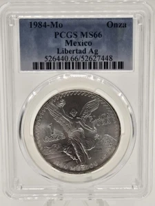 1984-Mo 1oz BU Silver Libertad PCGS MS66 Flashy Luster - Picture 1 of 7