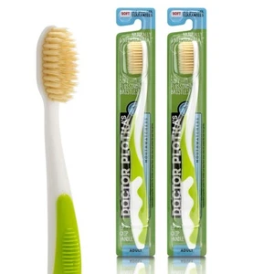 MOUTHWATCHERS Soft Flossing Manual Toothbrush for Adults, 2 Pack, Green, Ultr... - Picture 1 of 7