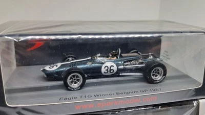 SPARK S2399 1/43 F1 EAGLE WESLAKE T1G DAN GURNEY WINNER BELGIUM GP 1967 RARE - Immagine 1 di 4
