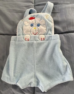 Mameluco de tela de rizo azul bebé Tiny Tots vintage oso 6-9 meses - Imagen 1 de 5