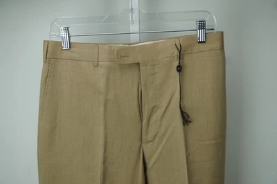 Pantalones de vestir Corneliani Master caqui marrón mezcla de lana talla 46 NUEVO Foto 1 de 4