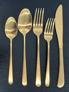 Lot of 18 NIP JazzUpCo Haelynn Flatware Gold Replacement Knifes Forks Spoons - Picture 1 of 7