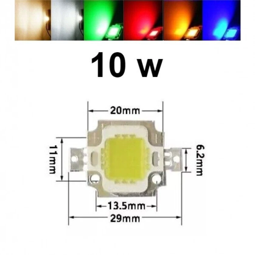 CHIP LED 10W/20W/30W/50W/100W VARI COLORI RICAMBIO FARO A LED - Immagine 1 di 1