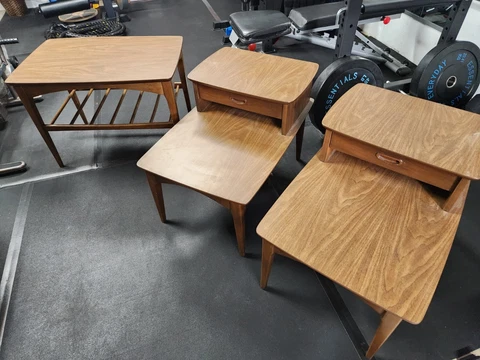 Vintage Mid Century Modern End Table Coffee Table Set Cover
