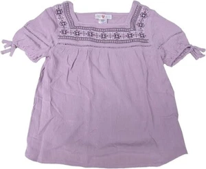 Kandy Kiss Girls' Embroidered Peasant Top Lilac Purple Small - Picture 1 of 3