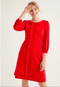 Boden Alexandra Ponte A-Line Sheath Dress Womens Size 4 Red Classic Career - Picture 1 of 13
