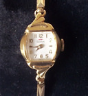 Vintage Ladies Waltham 7 Jewels Gold Tone Manual Wind Wrist Watch Running