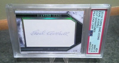 2019 Topps Diamond Icons Cut Signature Earl Averill (PSA 9 / DNA 8) - Image 1 of 2