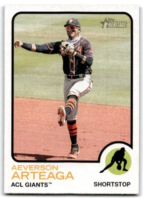 2022 TOPPS HERITAGE MINOR LEAGUE AEVERSON ARTEAGA ACL GIANTS #58 - Image 1 of 2
