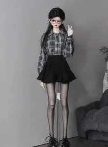 New Gray Shirt +Black Skirt Dress Clothing clothes For 1/4 1/3 BJD Doll MSD SD - Picture 1 of 7