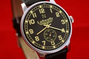 OLD stock wrist watch Luftwaffe German WAR2 WW2 style Vintage Russian USSR - Picture 1 of 6