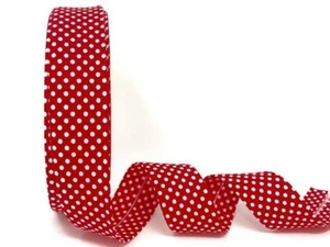 30mm Polka Dot Bias Binding x 2 Metres, Assorted Colours - Picture 1 of 19