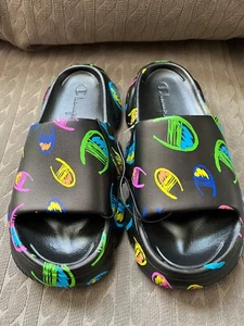 Champion Meloso Squish Comic Print Summer Slides Sz 7 - Picture 1 of 6