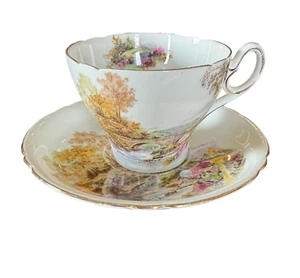 Vintage Heather Tea Cup & Saucer, England, Fine Bone China - Picture 1 of 10