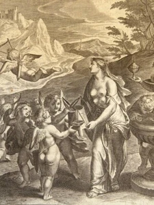Pierre DARET (1604-1678) GRAVUR XVII ALLEGORIE EMBLEMATA ENGEL BAROCK 1646 - Bild 1 von 4