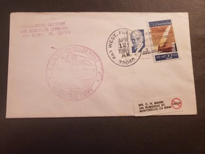 USS HERCULES PHM-2 Naval Cover 1988 Cachet KEY WEST, FL - Image 1 of 2