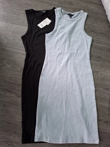 Brand New Set of 2 NEW LOOK 915 Young Girls DRESSES Black & Blue Age 12-13 Yrs - Picture 1 of 3