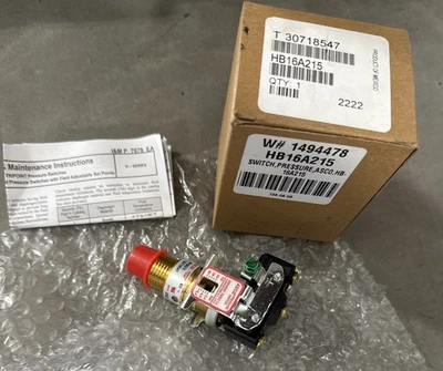 Interruptor de presión miniatura ASCO Tripoint HB16A215 1/8” (GENUINO) *NUEVO* Foto 1 de 3