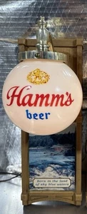 Hamm's Globe Light Beer Sign Sconce Red Canoe Scene - Picture 1 of 12