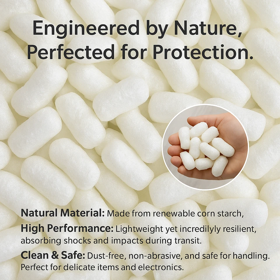 10/12/14" Biodegradable Ecológico Embalaje Cacahuetes, Envío Sostenible Relleno Foto 1 de 4