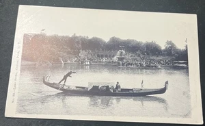 Cartolina c1905 Lake Scene Central Park, gondola di New York foto reale non spedita - Foto 1 di 2