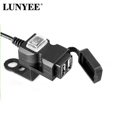 9-24v 9-90v Double 1.0A2.1A USB Handlebar Charger For Scooter Motorcycle Acces - Image 1 of 4